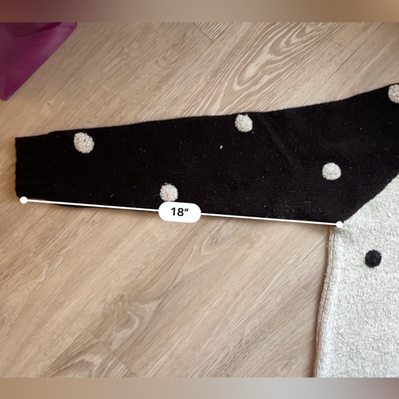 B-Sharp Polka Dot Knit Sweater Size L Whimsigoth Quirky Preppy Bauble Neutral - Picture 12 of 12